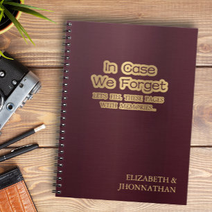 In case we forget maroon keepsake notebook