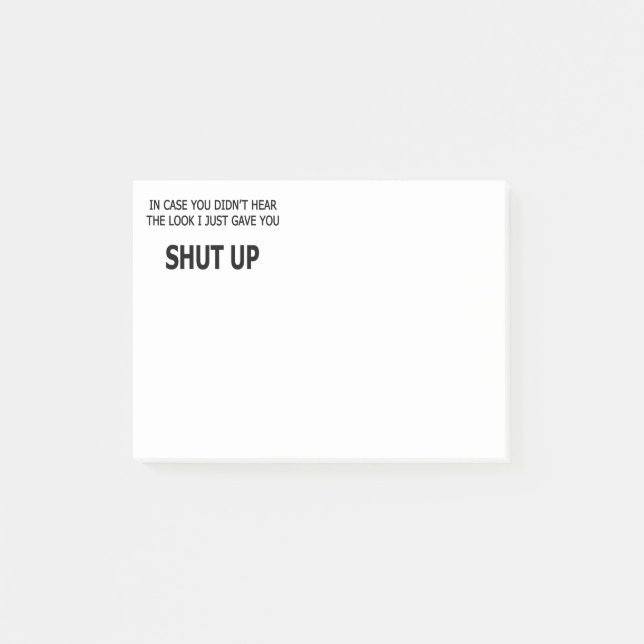 In Case You Didn't Hear Post-it Notes (Front)