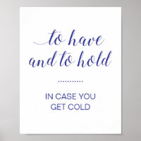 In Case You Get Cold Navy Blue Wedding Blanket