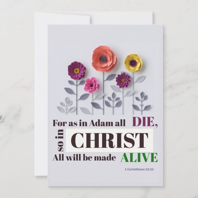 In Christ Alive Bible Verse Christian Card (Front)