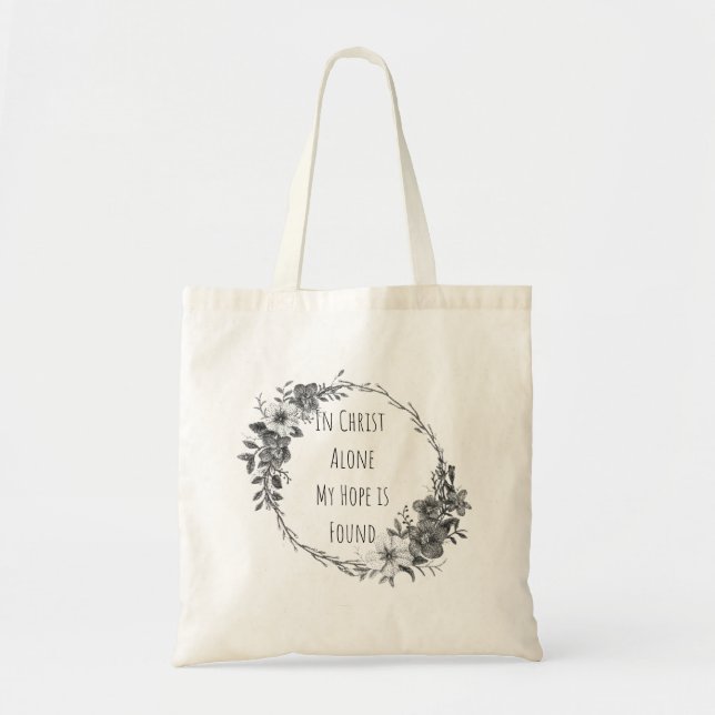 In Christ Alone Canvas Tote Bag (Front)
