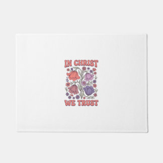 In Christ We Trust Floral Christian Vector Design_ Doormat