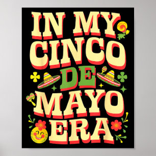 In cinco de mayo era maracas sombrero mexican poster