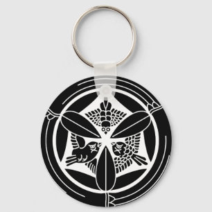 In circle of bamboo three feather sparrow keychain