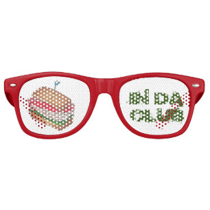 In Da Club Turkey Club Sandwich Funny Foodie Diner Retro Sunglasses