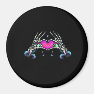 In Death Skeleton Heart Hands Classic Style Magnet