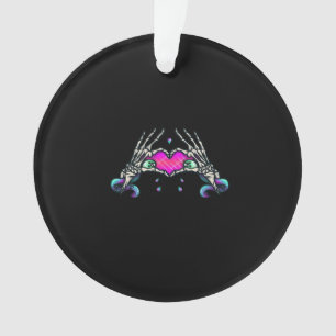 In Death Skeleton Heart Hands Classic Style Ornament