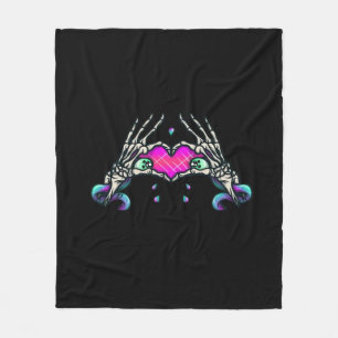 In Death - Skeleton Heart Hands Fleece Blanket