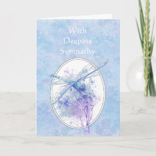In Deepest Sympathy Beautiful Blue Dragonfly Card