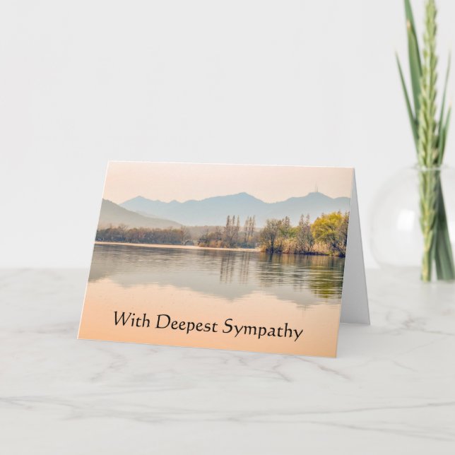 In Deepest Sympathy Beautiful Mountain Lake Card (Front)