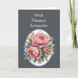 In Deepest Sympathy Beautiful Peony Garden Flowers Card