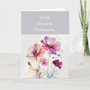 In Deepest Sympathy Garden Flower Cosmos Card