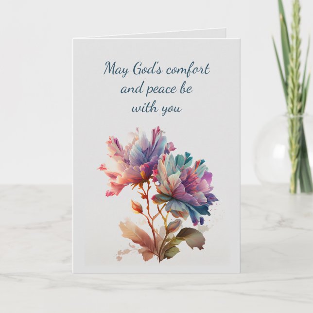 In Deepest Sympathy Help in Difficulty Flowers Card (Front)