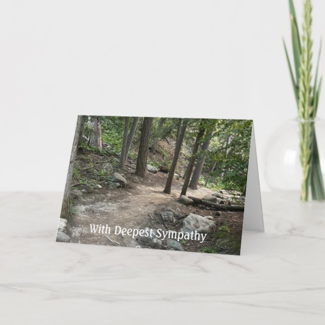 In Deepest Sympathy Mountain Forest Walk Nature Card (Front)
