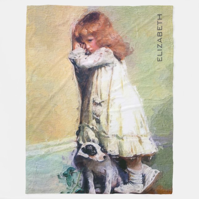 In Disgrace Vintage Oil Painting Masterpiece Fleece Blanket (Front)