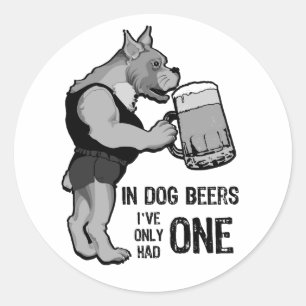 In Dog Beers For Light Background Classic Round Sticker