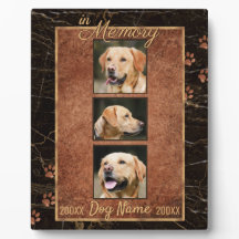 In Dog Memory Marble Rustic Gold Keepsake