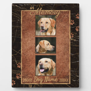 In Dog Memory Marble Rustic Gold Keepsake Plaque