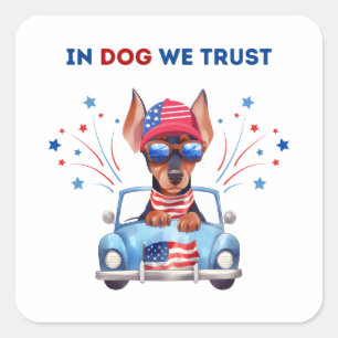 In Dog We Trust Square Sticker