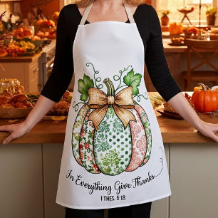 In everything give thanks shabby chic pumpkin apron