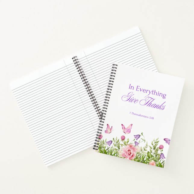 "In Everything Give Thanks" Softcover Notebook (Inside)
