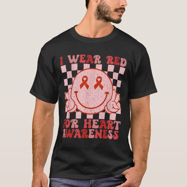 In February I Wear Red Heart Disease Awareness Chd T-Shirt (Front)