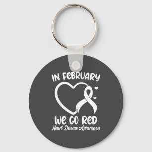 In February We Go Red Heart Disease Awareness Mont Keychain