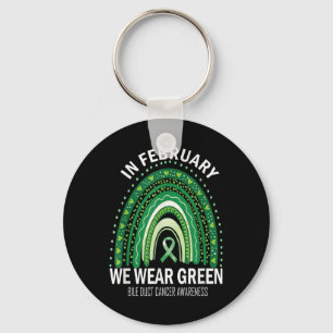 In February We Wear Green Bile Duct Cancer Awarene Keychain