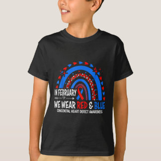 In February We Wear Red And Blue Chd Congenital He T-Shirt