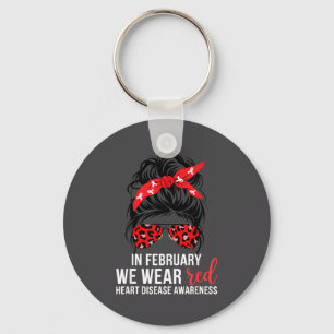 In February We Wear Red Chd Heart Disease Awarenes Keychain