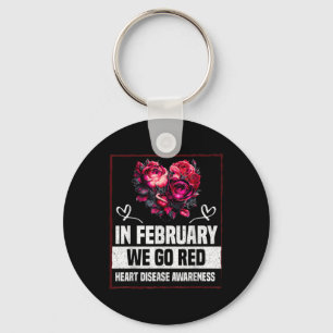 In February We Wear Red For Heart Disease Awarenes Keychain