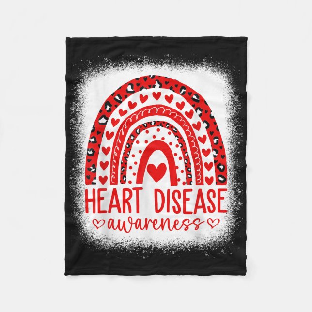 In February We Wear Red Heart Disease Awareness _9 Fleece Blanket (Front)