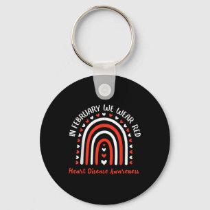 In February We Wear Red Heart Disease Awareness Keychain