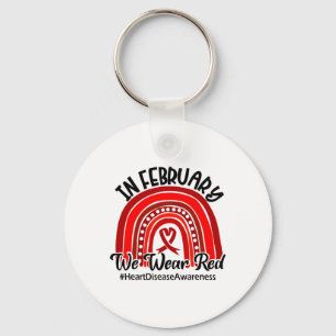 In February We Wear Red Heart Disease Awareness Re Keychain