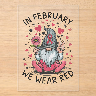 In February We Wear Red Heart Health Awareness Acrylic Invitations