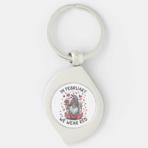 In February We Wear Red Heart Health Awareness Keychain