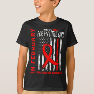 In February We Wear Red Little Girl Heart Disease T-Shirt