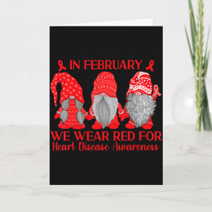 In February We Wear Red Ribbon Heart Disease Aware Card