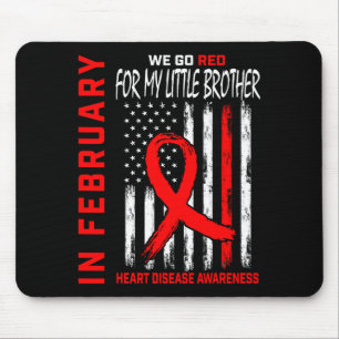 In February Wear Red Little Brother Heart Disease Mouse Pad