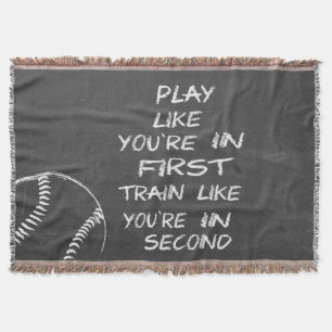 In first baseball motivational throw blanket