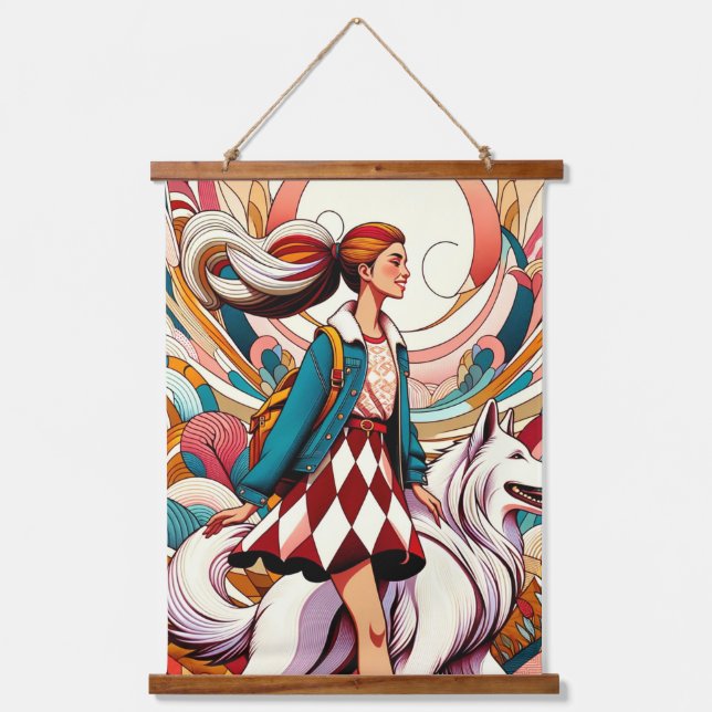 In Fool's Steps - Wood Topped Wall Tapestry (Front)