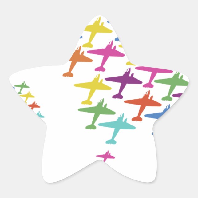 In Formation Airplane Balloon Flight Aviation Star Sticker (Front)