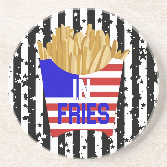In Fries We Trust Pillow  Coaster (Front)