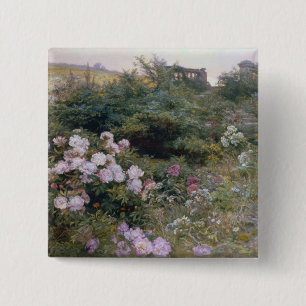 In Full Bloom 2 Inch Square Button