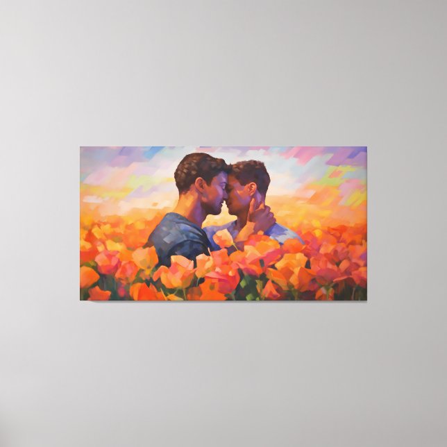 In Full Bloom: Gay Lovers' Tulip Affair Canvas Print (Front)
