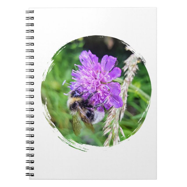 In full flower - notebook with bumblebee motif (Front)