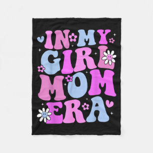 In girl mom era retro groovy mom life happy fleece blanket