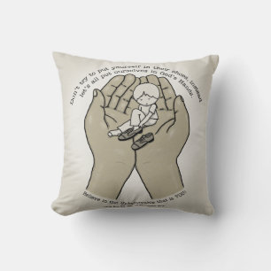 In God’s Hands Throw Pillow