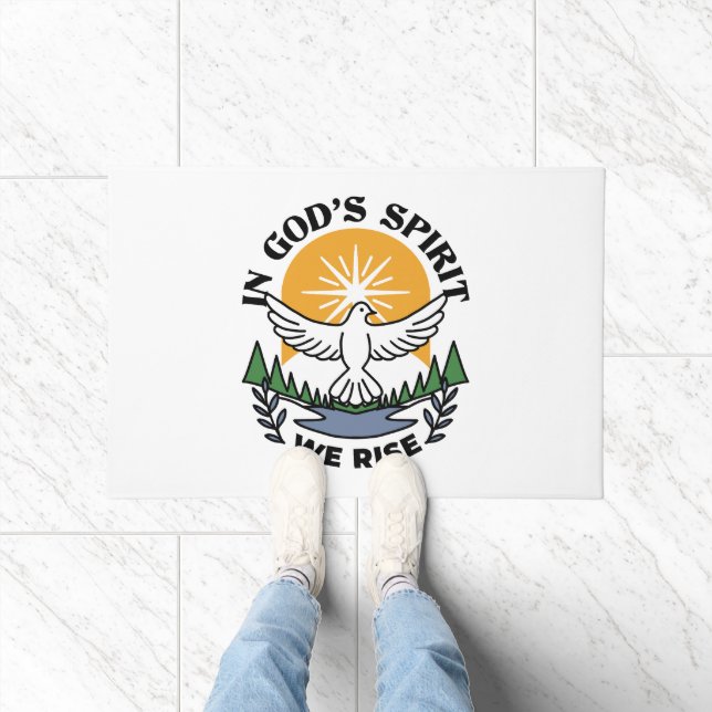 In God’s Spirit We Rise – Faith and Freedom Doormat (Indoor)