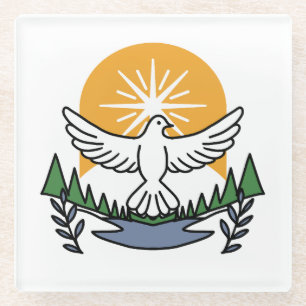 In God’s Spirit We Rise – Faith and Freedom Glass Coaster